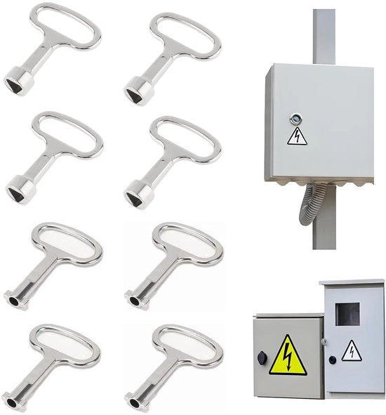 Set di chiavi multifunzionali a 8 pezzi con leva a tre punte - accessori per pompieri - chiave a leva robusta con zinkatura - progettata in forma compatta - set di chiavi