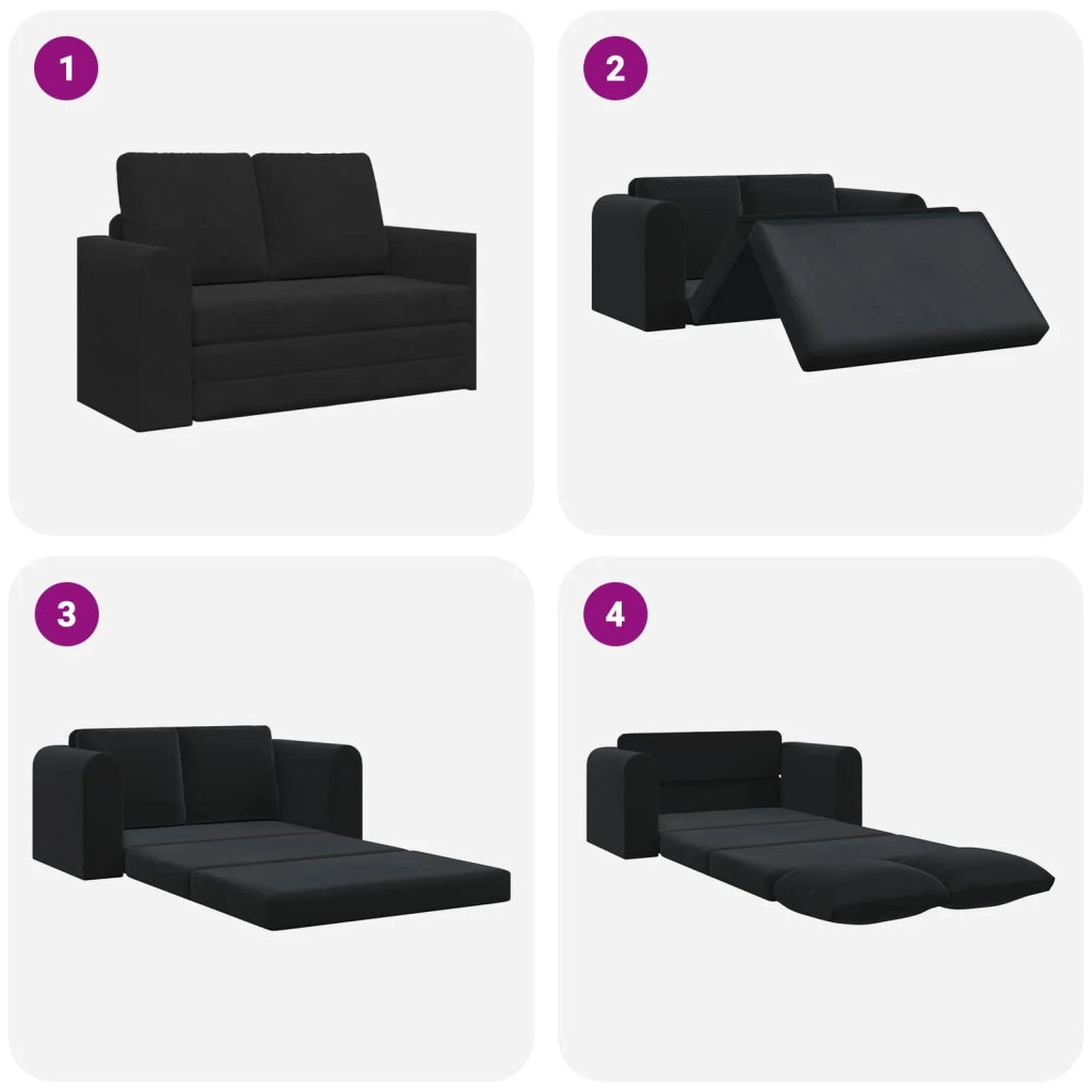 Divano letto | Sof¨¤ letto | Letto singolo Nero 148 x 71 x 83 cm Velluto