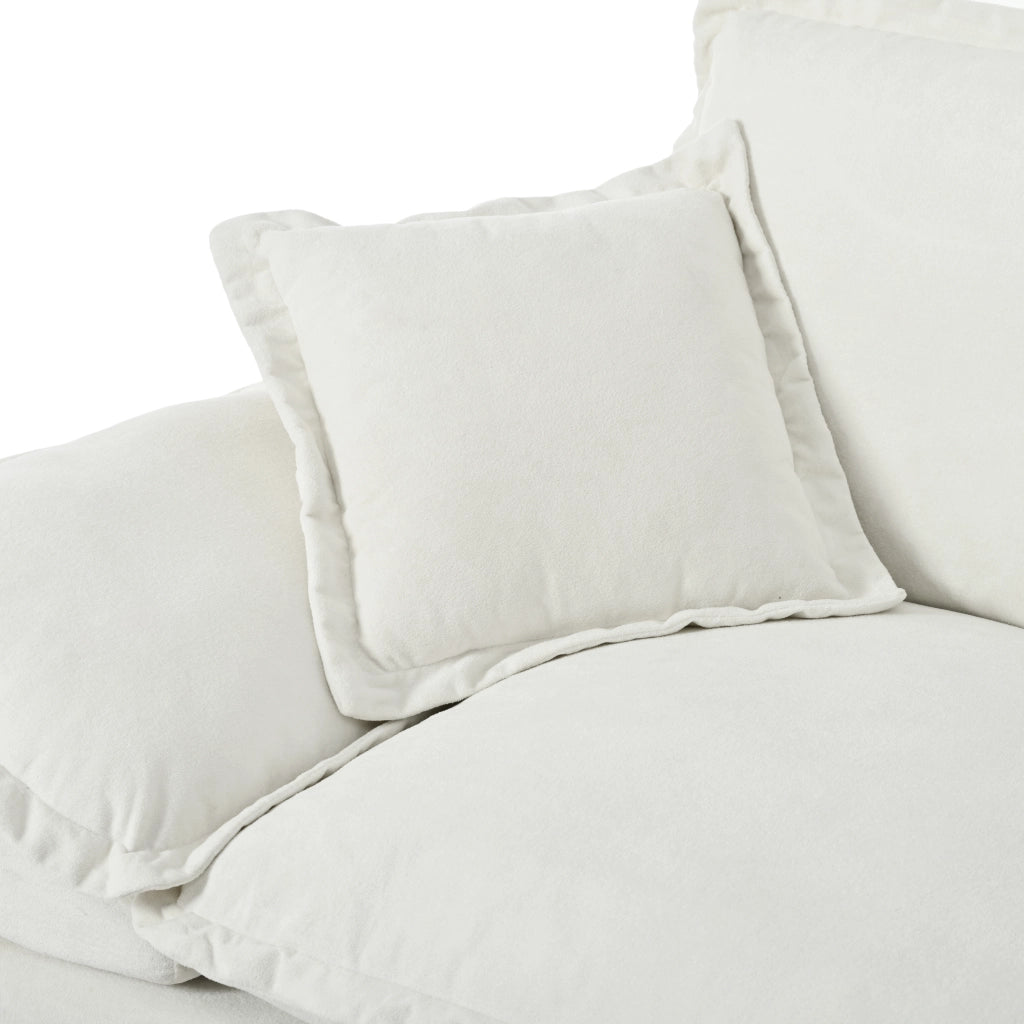 Divano Angolare Modulare con Ottomane e Contenitore ¨C MINIMAL ¨C Chenille, Beige