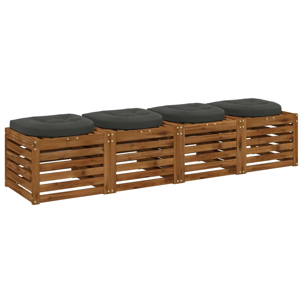 Cuscini per Sedia in 4 Pezzi 4 pz 100% Poliestere Antracite 945322