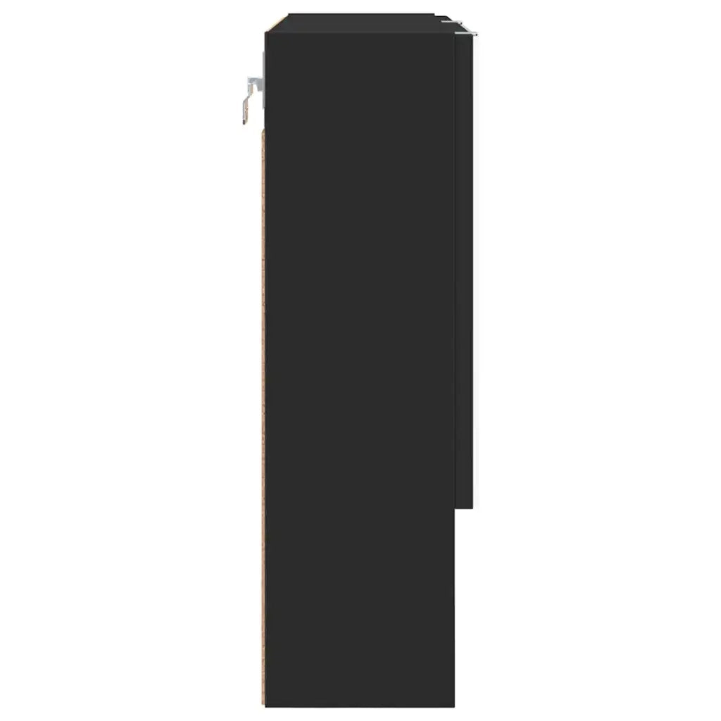 Mobiletto per Specchio | Armadio da bagno Nero 59 x 17 x 55 cm Legno multistrato