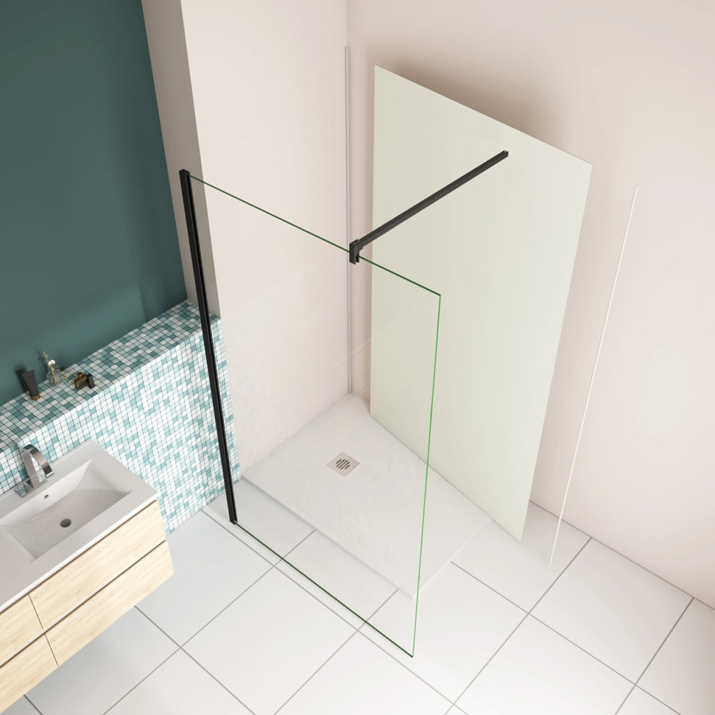 100x210 cm Pannello Doccia Realizzato in Alluminio Spessore 3mm con Profili Finitura Bianco Avorio per Rivestimento Parete Bagno