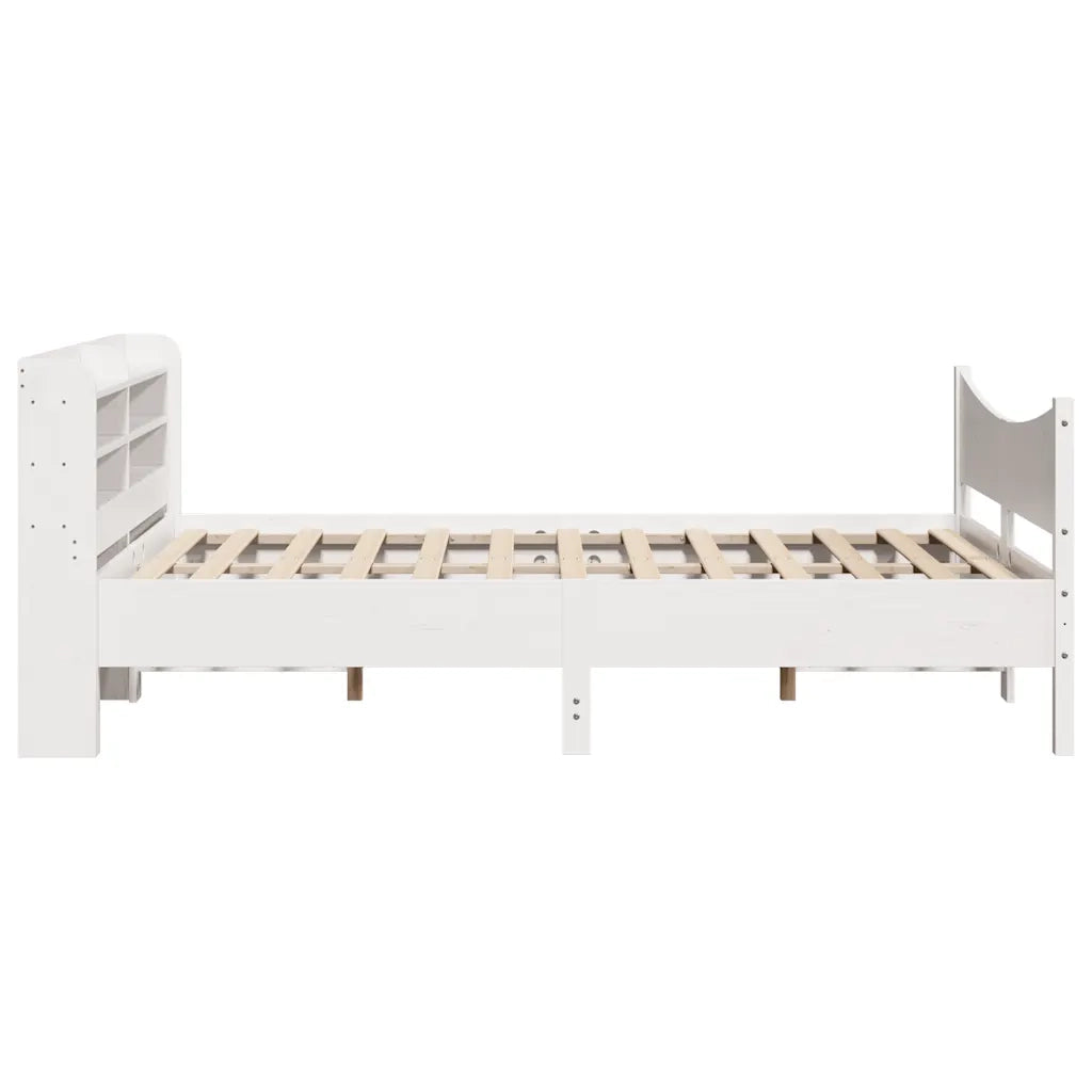 Giroletto con Testiera Bianco 150x200 cm Legno Massello di Pino