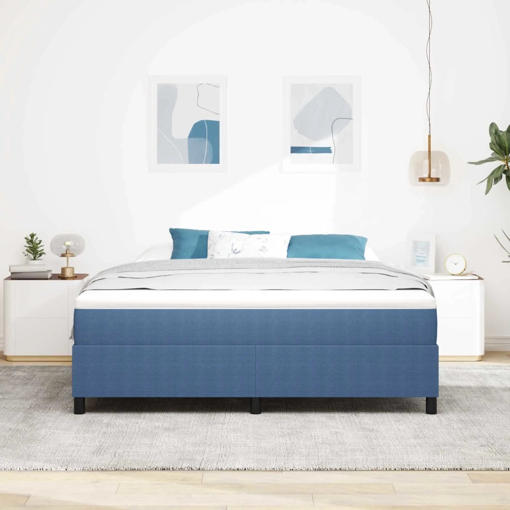Struttura letto piattaforma-Giroletto-Rete del Letto Blu 180 x 200 cm Tessuto in Cords