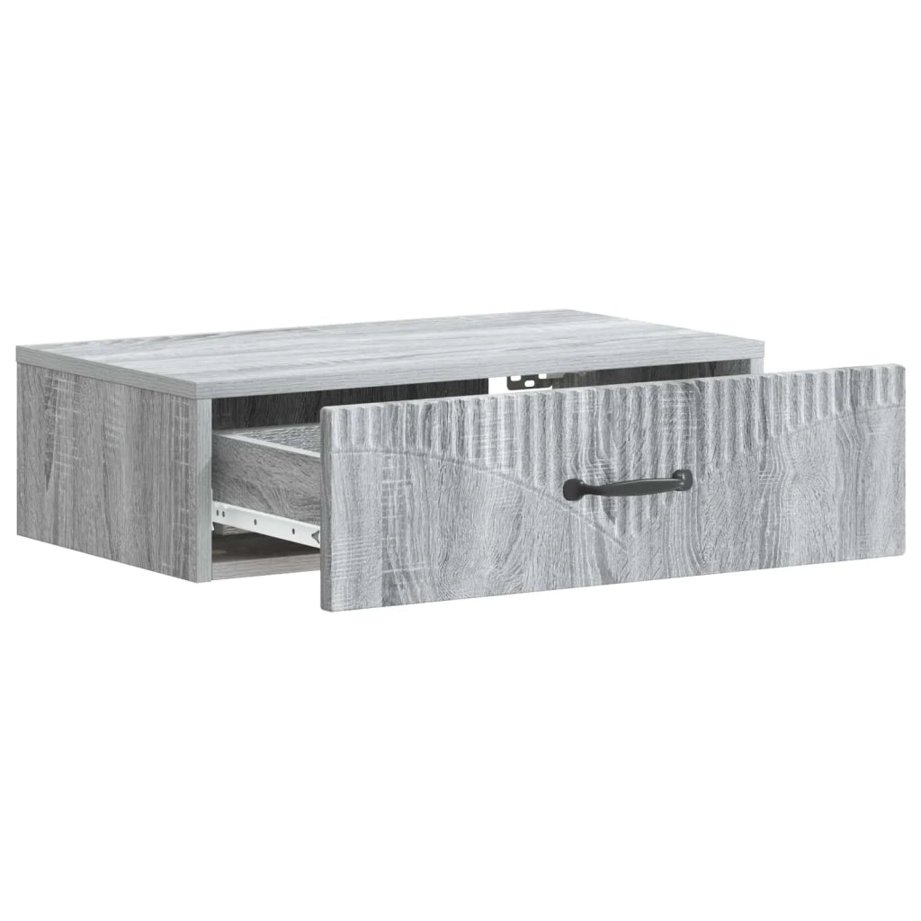 Tavolino da Parete Laterale Grigio Sonoma 59 x 34,5 x 17 cm 899001