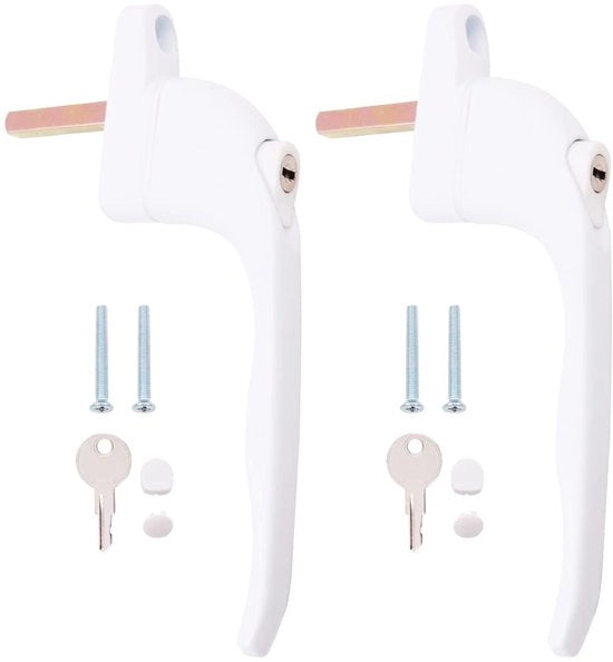 Maniglia Universale per Finestre - 2 Pezzi - Blocco con Chiave - Design Ergonomico - Lunghezza del Cuscinetto 40 mm - Finestra Antisfregio - Maniglia per Finestre