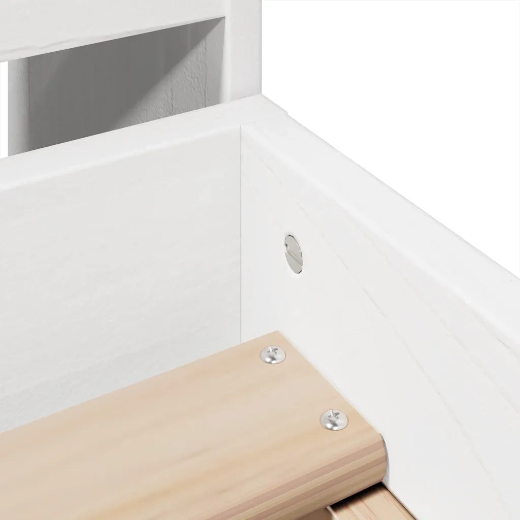 Letto senza Materasso Bianco 90x190 cm in Legno Massello Pino 3308865