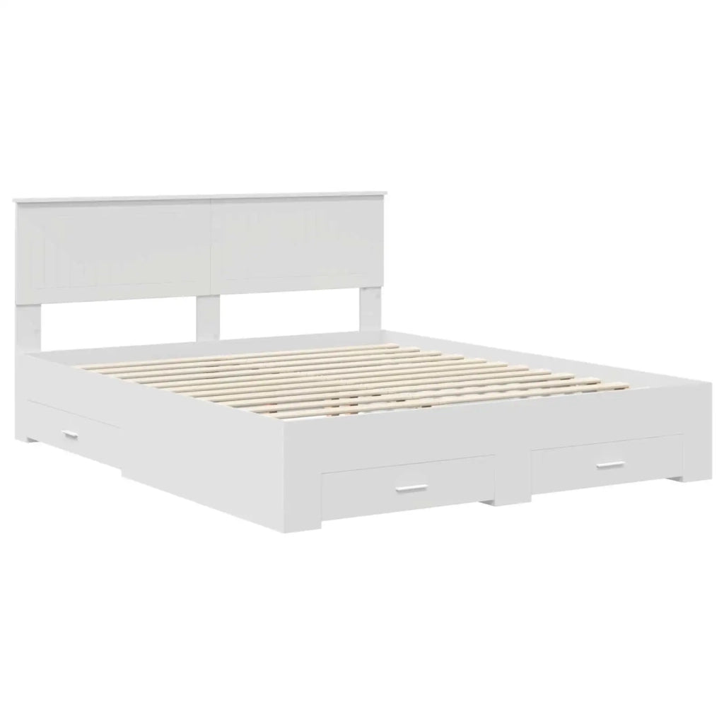 Struttura del letto-Giroletto-Rete del Letto Bianco 160 x 200 cm Legno multistrato 225676