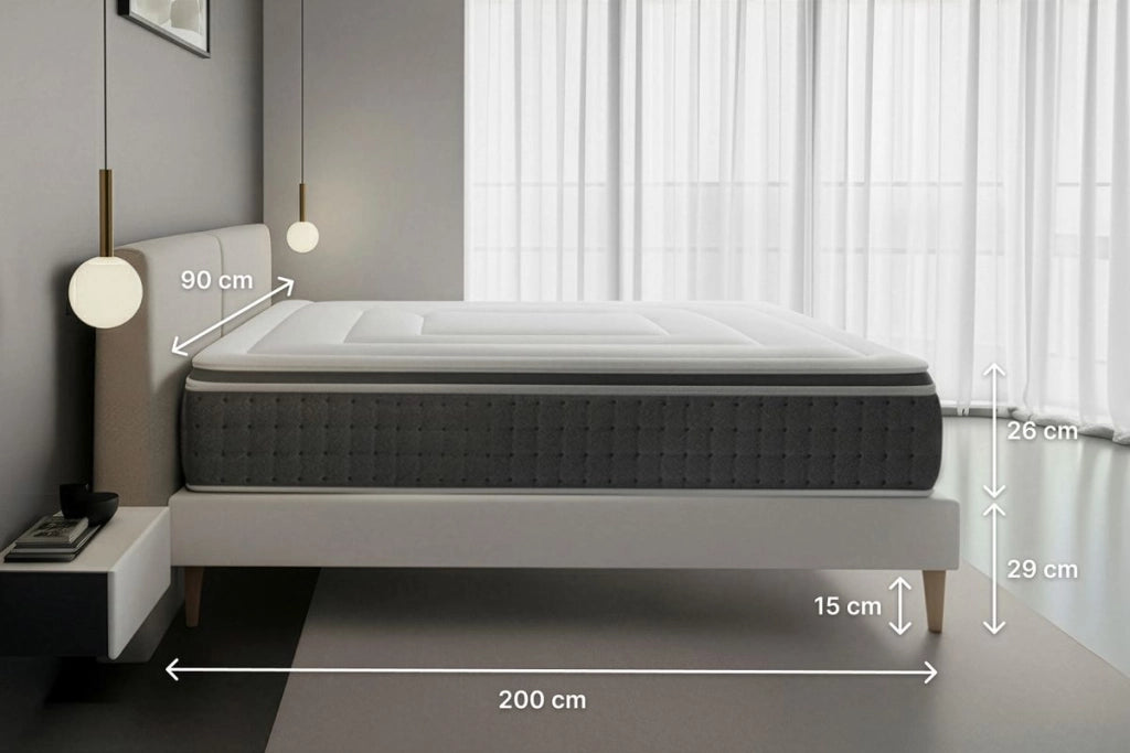 Materasso e base 90x200 cm - Vingt-Six PLUS