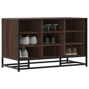 Scarpiera-Scaffale per scarpe Rovere Marrone 84x40x53,5 cm Truciolato e Metallo
