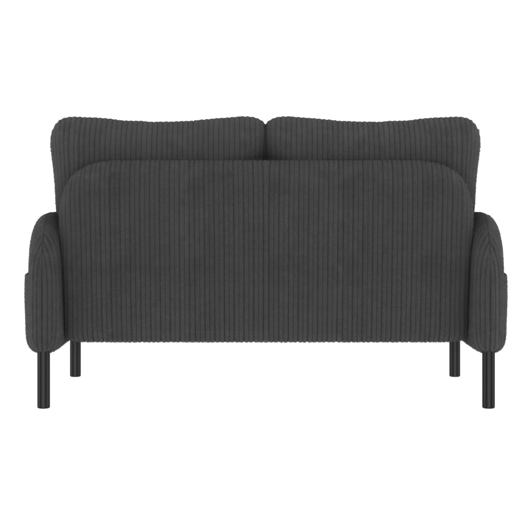 Set divano; poltrona e pouf modulare in corduroy grigio
