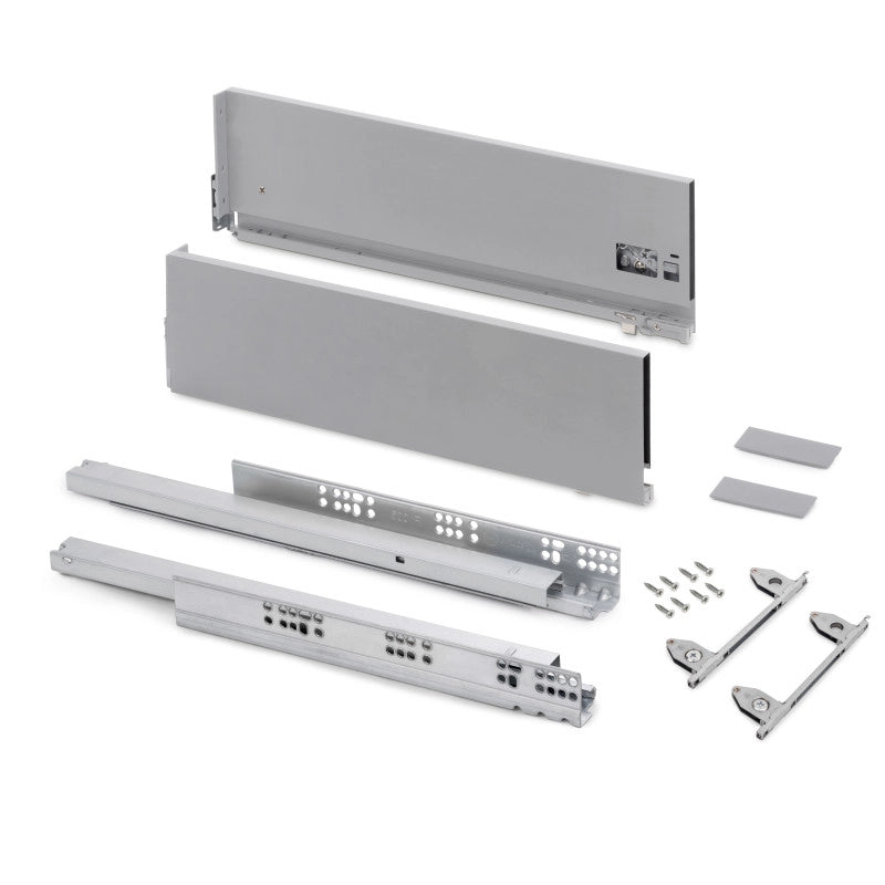 Cassetto esterno Vertex con regolazione 3D altezza 178mm, 40kg, profondità 500mm, Acciaio, Grigio antracite