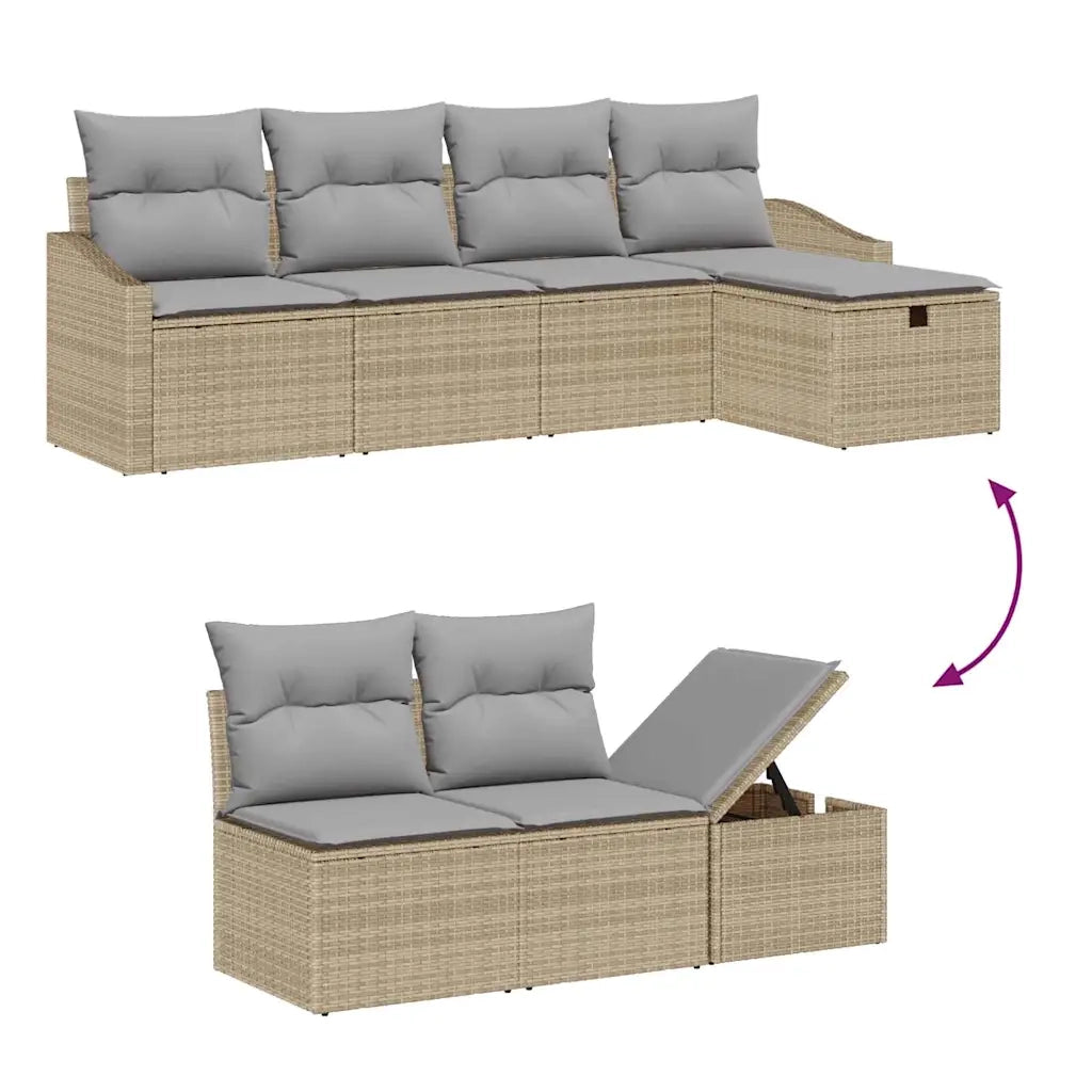 Set di divani con cuscino 5 pcs polyrattan 3360601
