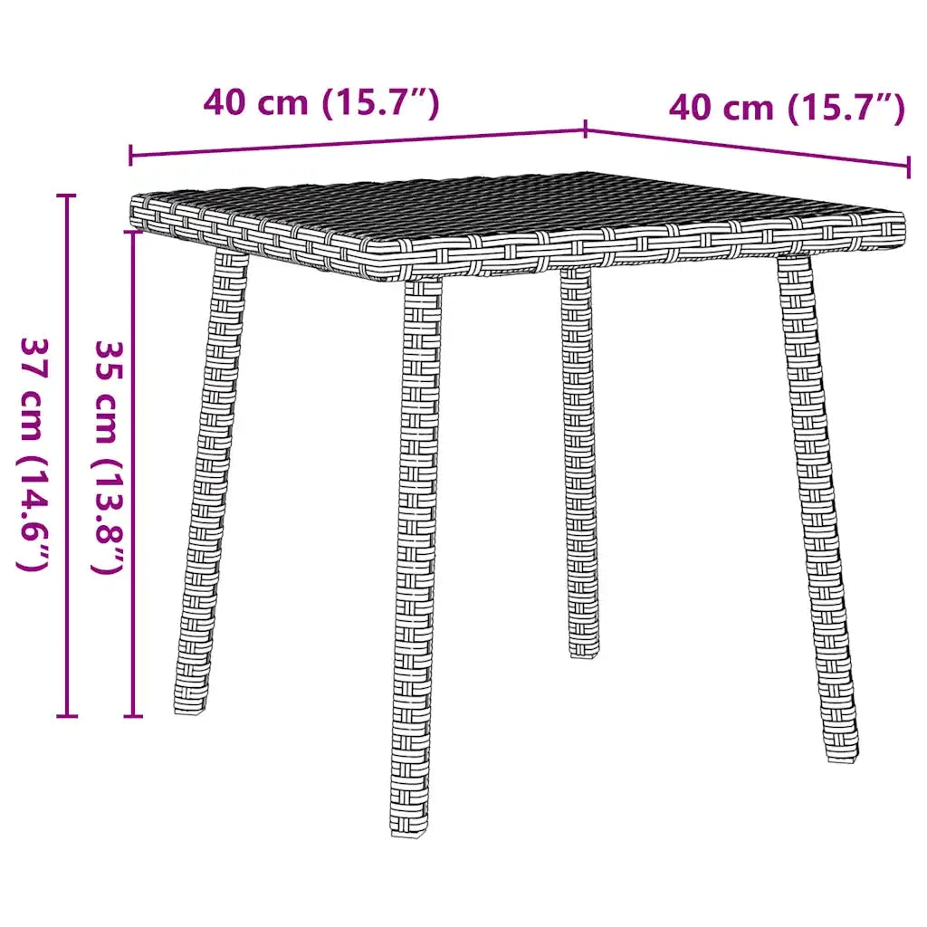 Tavolino da Giardino Rettangolare Grigio Chiaro 40x40x37 cm 4104049