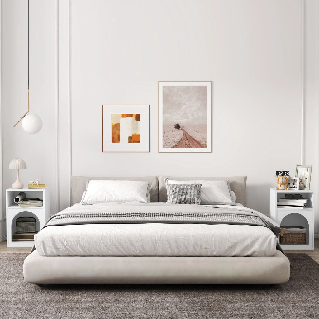 Comodino con scomparti aperti ¨C Minimal ¨C bianco 40x30x60 cm