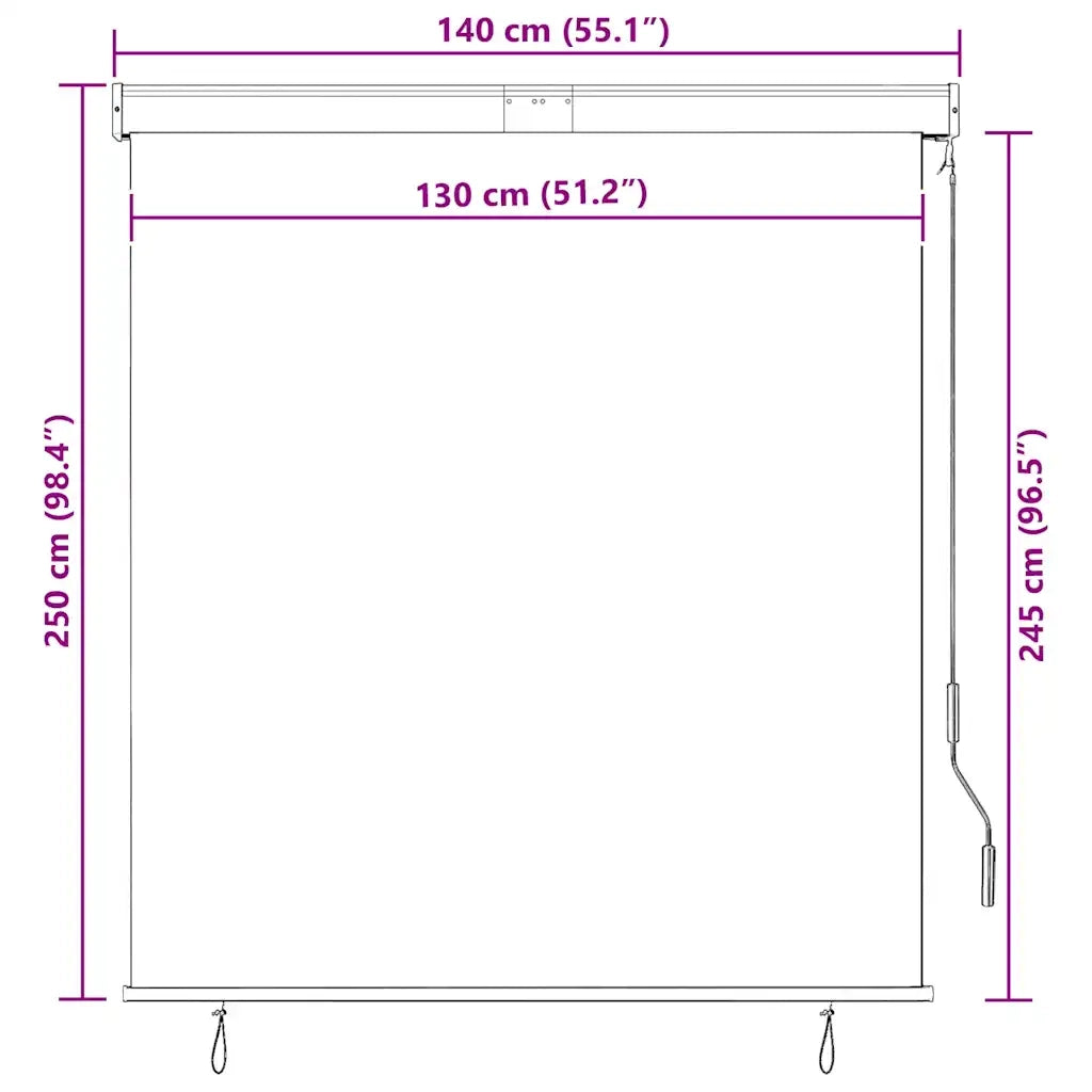 Tenda a rullo | Tenda avvolgibile per Esterni 140x250 cm Blu e Bianca