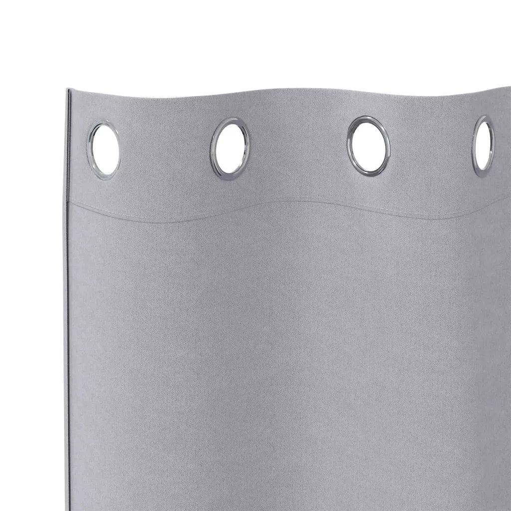Tende Oscuranti | Tende Blackout con Anelli 2 pz Grigio Metallico 245 x 140 cm