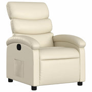 Poltrona | Sedia Relax Reclinabile Crema in Similpelle