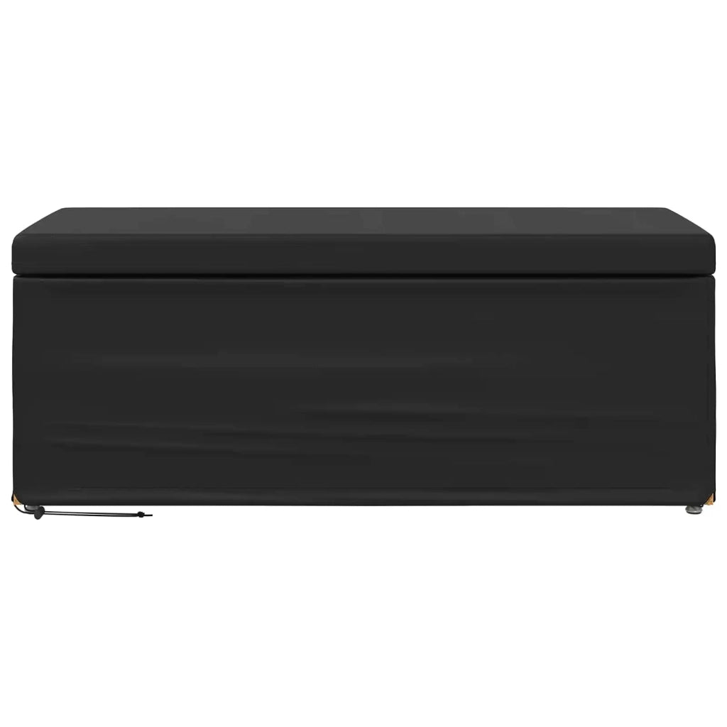 Pouf Nero Pelle Sintetica e Legno Ingegnerizzato 876801