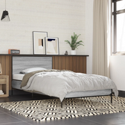 Giroletto-Struttura Letto Grigio Sonoma 90x200 cm Legno Multistrato e Metallo 358515