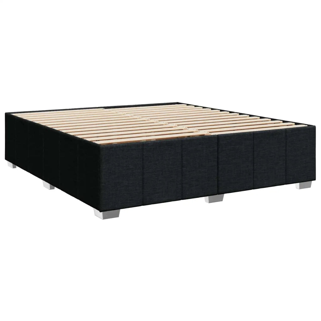 Letto Box Spring LED con Materasso Nero 200 x 200 cm Tessuto 3455684