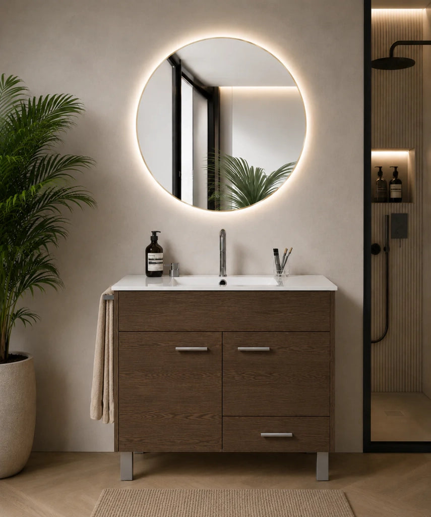 Mobile bagno con lavabo ORIGENBATH SAMOS senza specchio 60x45 cm frassino tea