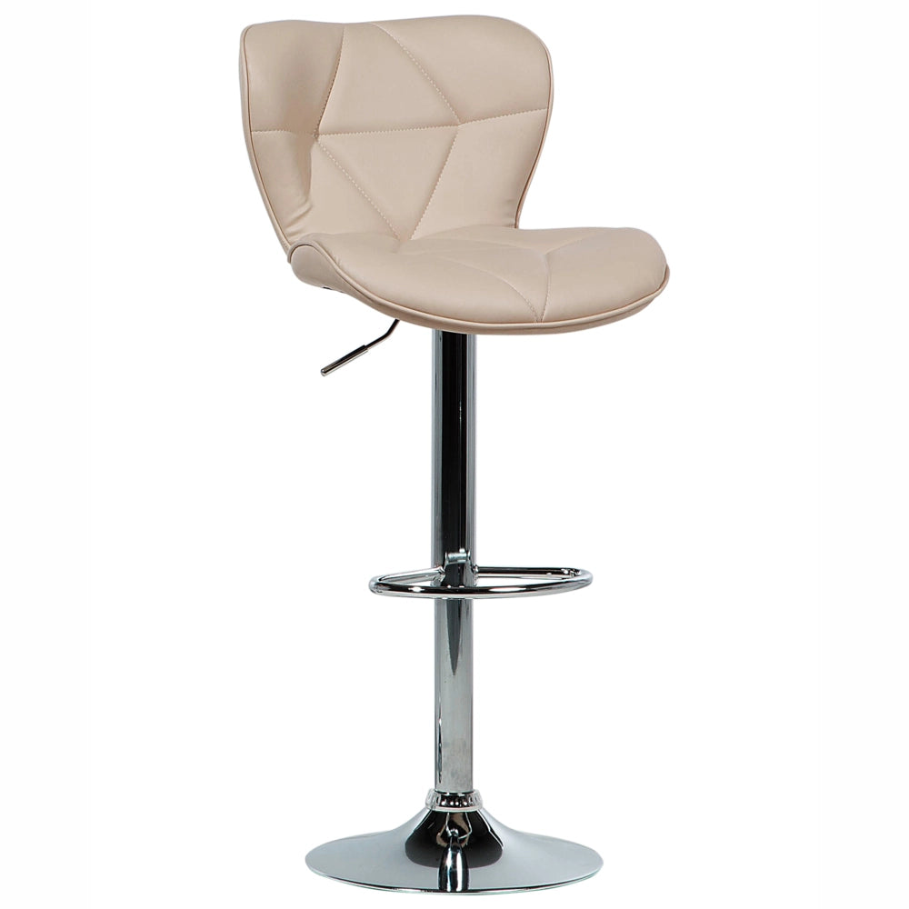 Set di 2 sgabelli da bar in ecopelle beige girevoli regolabili in altezza sedia da bar moderna da cucina