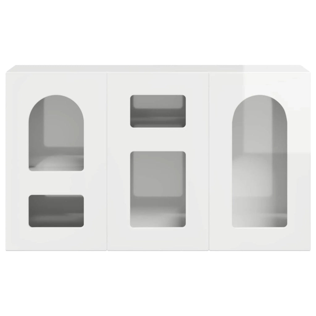 Credenza-Buffet-Armadio da cucina Bianco Lucido 100 x 35 x 59 cm Legno multistrato