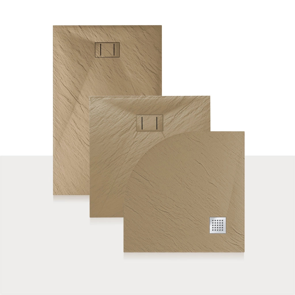 Piatto Doccia 80x120x2 6 CM Rettangolare Tortora Effetto Pietra mod. Blend