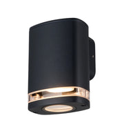 Applique esterna ovale nera 14cm GU10 IP54 Kanlux ZEVI