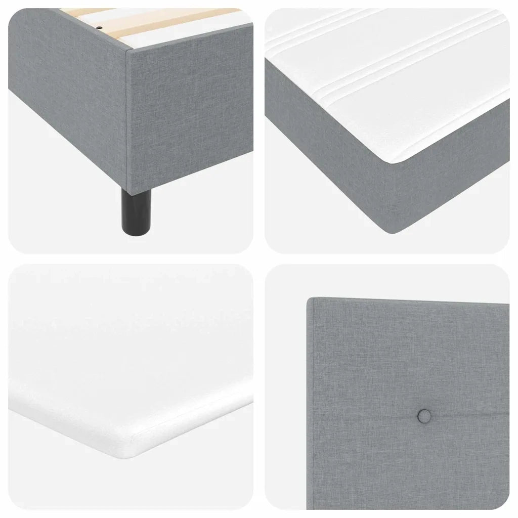 Letto a molle con materasso Grigio chiaro 140 x 190 cm Tessuto 3339385