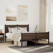 Giroletto senza Materasso-Struttura Letto in Metallo Rovere Marrone 140x200 cm 700661