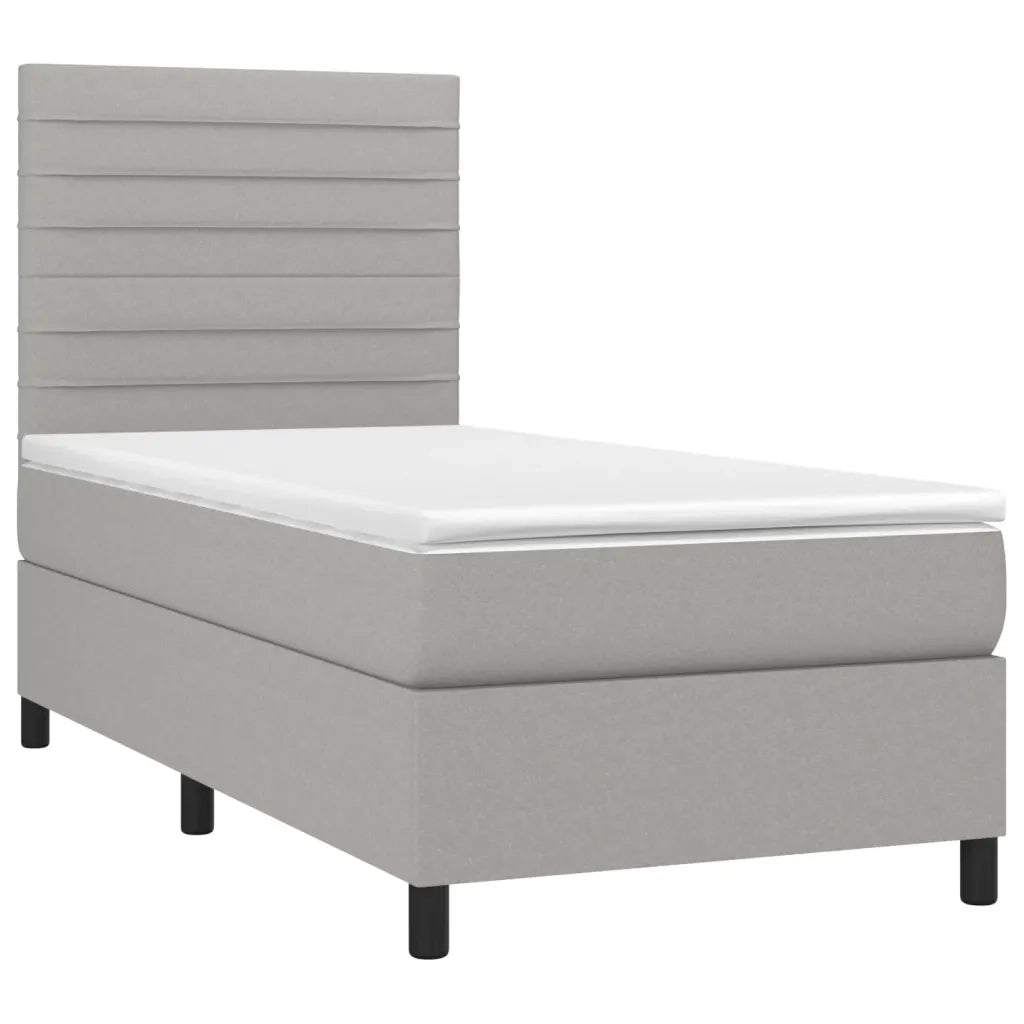 Giroletto a Molle con Materasso-Struttura Letto Grigio Chiaro 90x200 cm Tessuto 422029