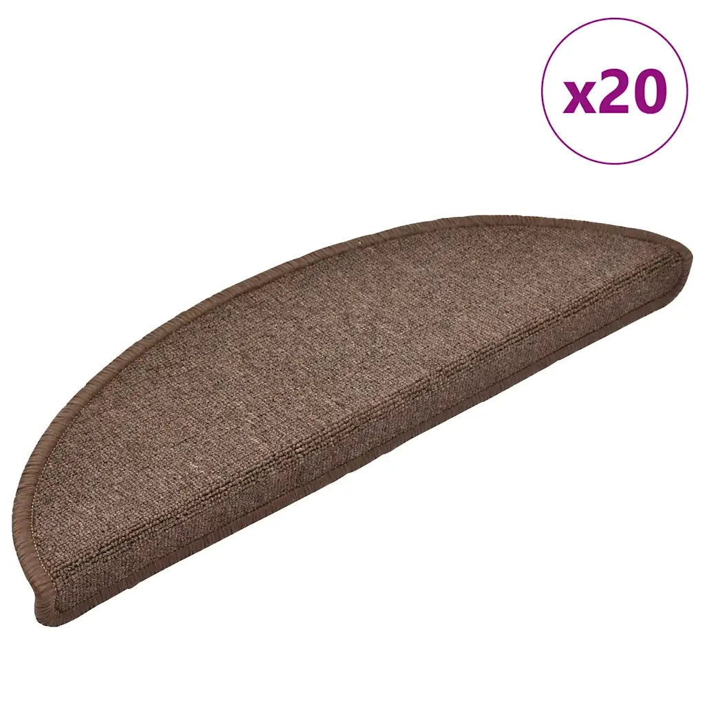 Tappetini per scale 20 pz 56x17x3 cm Marrone caffè Semicircolari 3365785