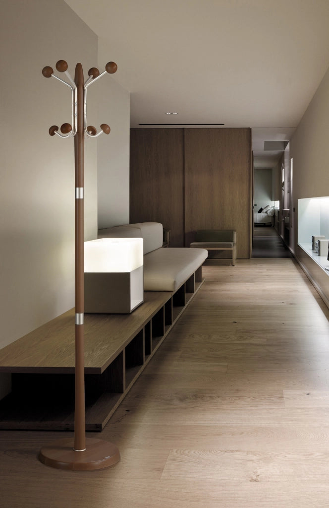 Attaccapanni Herdasa legno di faggio finitura noce 180x37x37