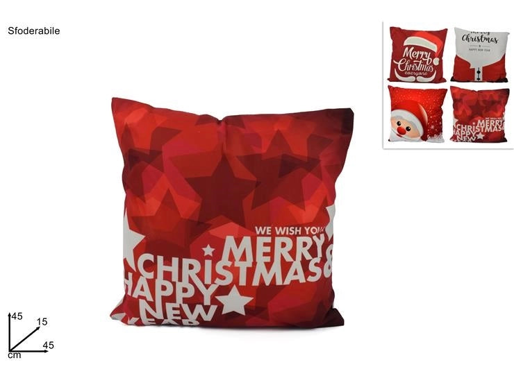 1 Pezzo Cuscino Decorativo Natale Natalizio Sfoderabile 45 x 45 cm Vari Decori