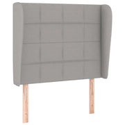 Testiera | Testata ad Orecchio Grigio Chiaro 103x23x118/128 cm in Tessuto