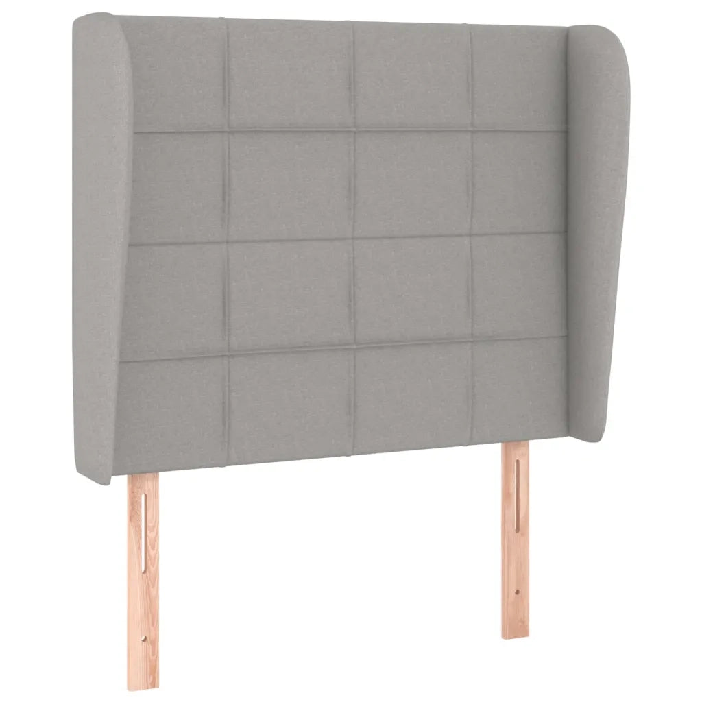 Testiera | Testata ad Orecchio Grigio Chiaro 103x23x118/128 cm in Tessuto
