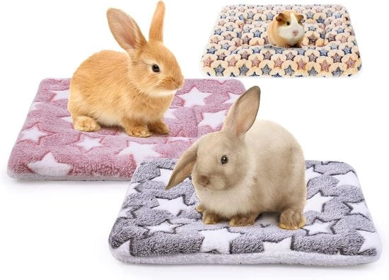Kit di letto per piccoli animali morbido e confortevole - 3 pezzi - Materiale in piuma - Dimensioni 26 x 33 cm - Respirante e caldo