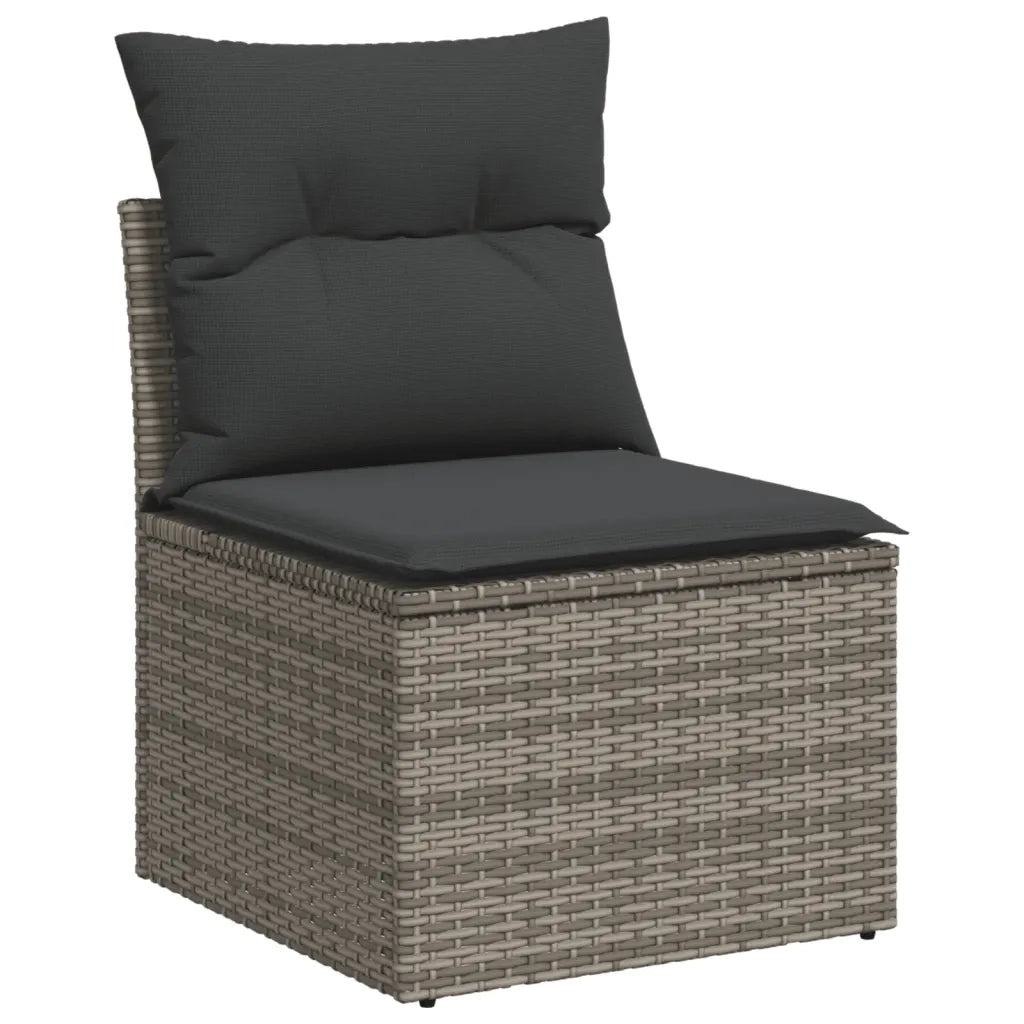 Set Divano da Giardino 9 pz con Cuscini Grigio in Polyrattan 3226403