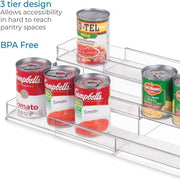 Kruidenrek a 3 livelli per la cucina, contenitore per erbe estensibile per il mobile cucina, standard per erbe pratica in plastica, trasparente