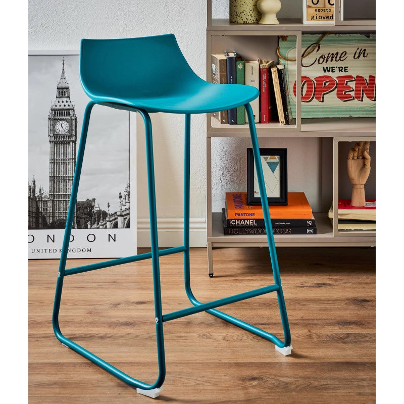 Set di 2 Sgabelli Derek Seduta In Pp Blu Avio