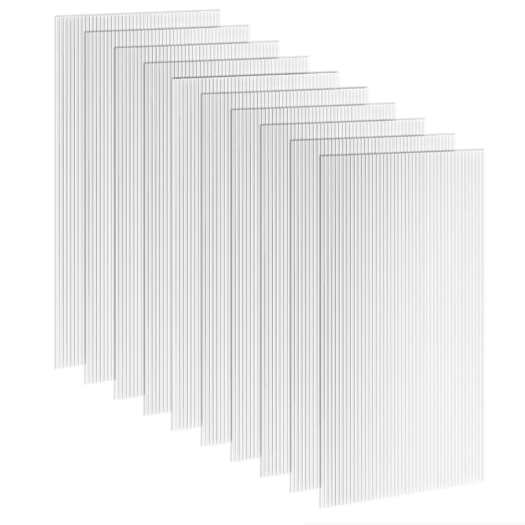 Set di 10 Lastre Alveolari in Policarbonato. 120x60 cm. Anti-UV. Tagliabili. per Serre. Pensiline. Tettoie