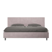 BS COM Letto senza rete imbottito 180x190 microfibra glicine