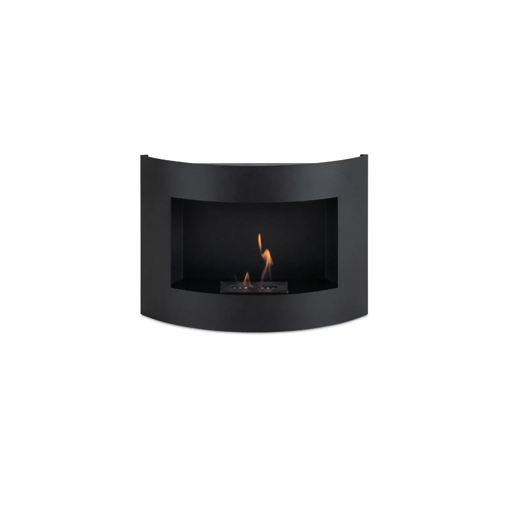 Orb, Biocamino da parete Nero (15.5cm X 63cm H. 45cm) | Duzzle