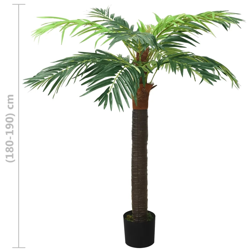 Palma Phoenix Artificiale con Vaso-Piante Decorative 190 cm Verde