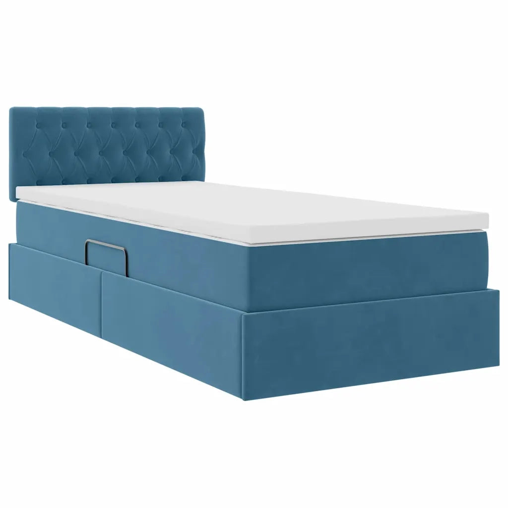 Letto con Contenitore Blu Scuro 90 x 200 cm Velluto 3370795