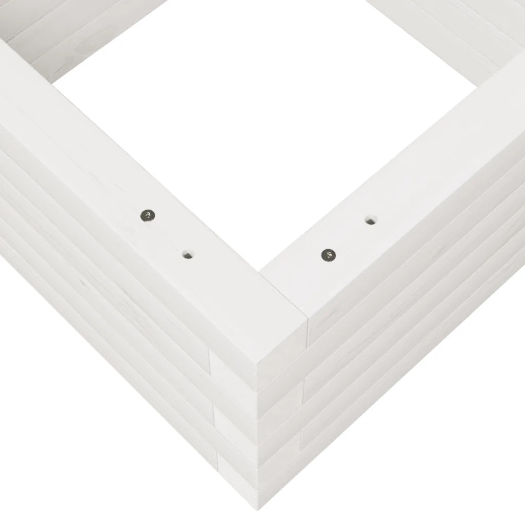 Fioriera da Giardino Bianca 40x40x23 cm Legno Massello di Pino 847179