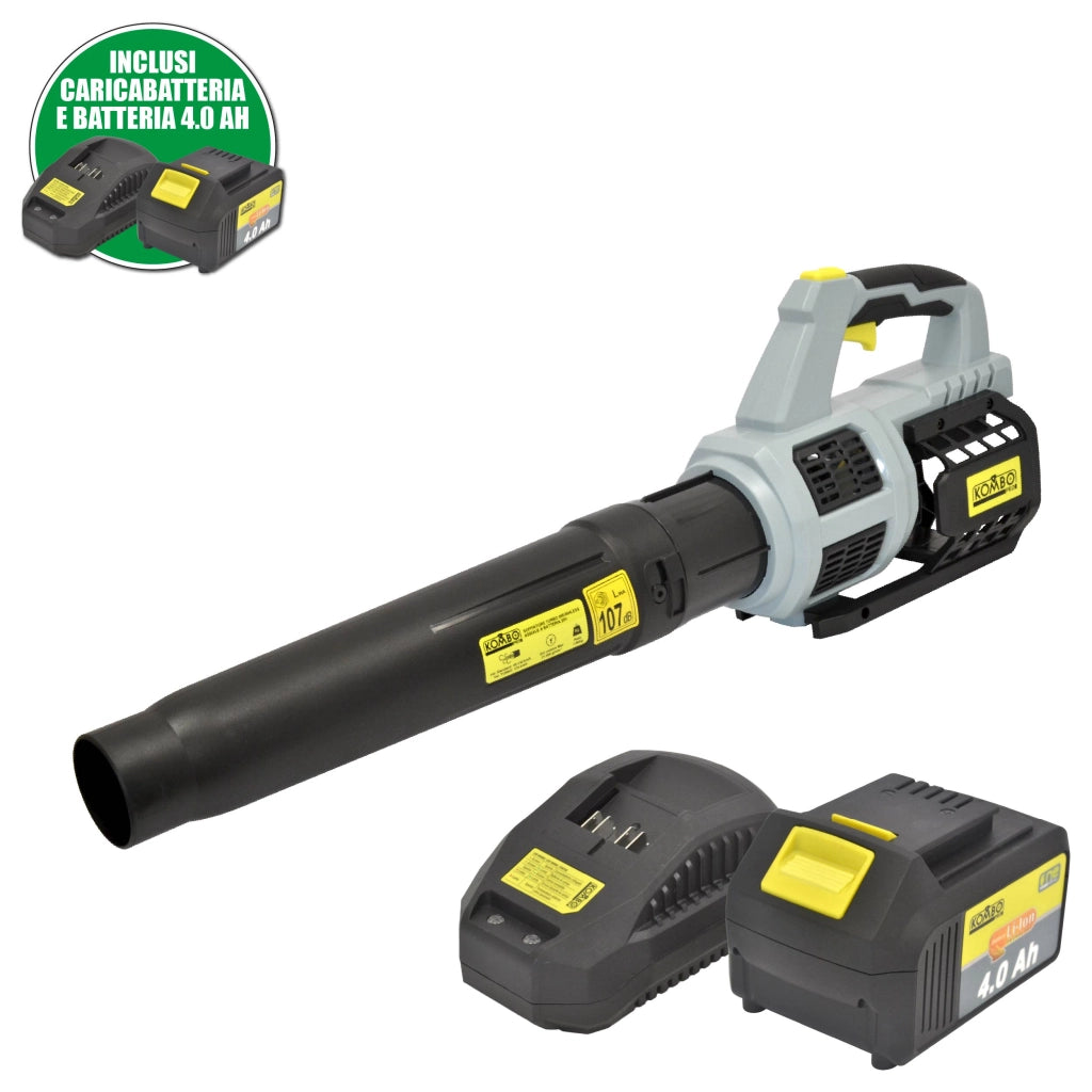 Soffiatore a Batteria Turbo Assiale KOMBO PRO 4.0Ah – Potenza e Libertà Senza Fili
