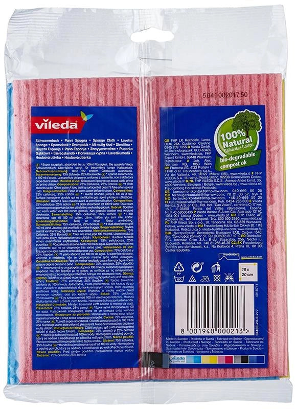 VILEDA 3 PANNI SPUGNA SUPER ASSORBENTI